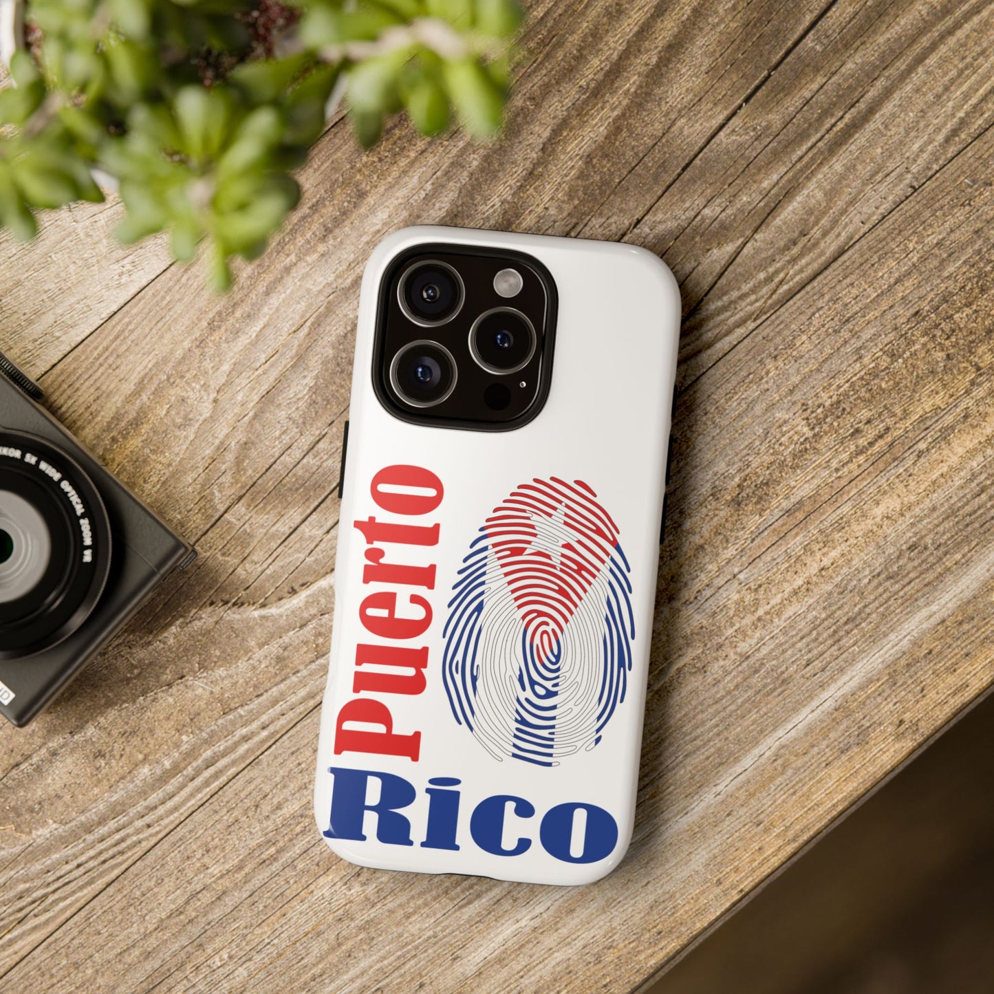 Puerto Rico Fingerprint Phone Case – Patriotic Red & Blue Protective Tough Case