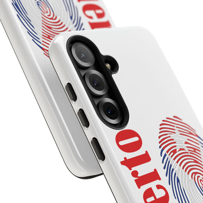 Puerto Rico Fingerprint Phone Case – Patriotic Red & Blue Protective Tough Case