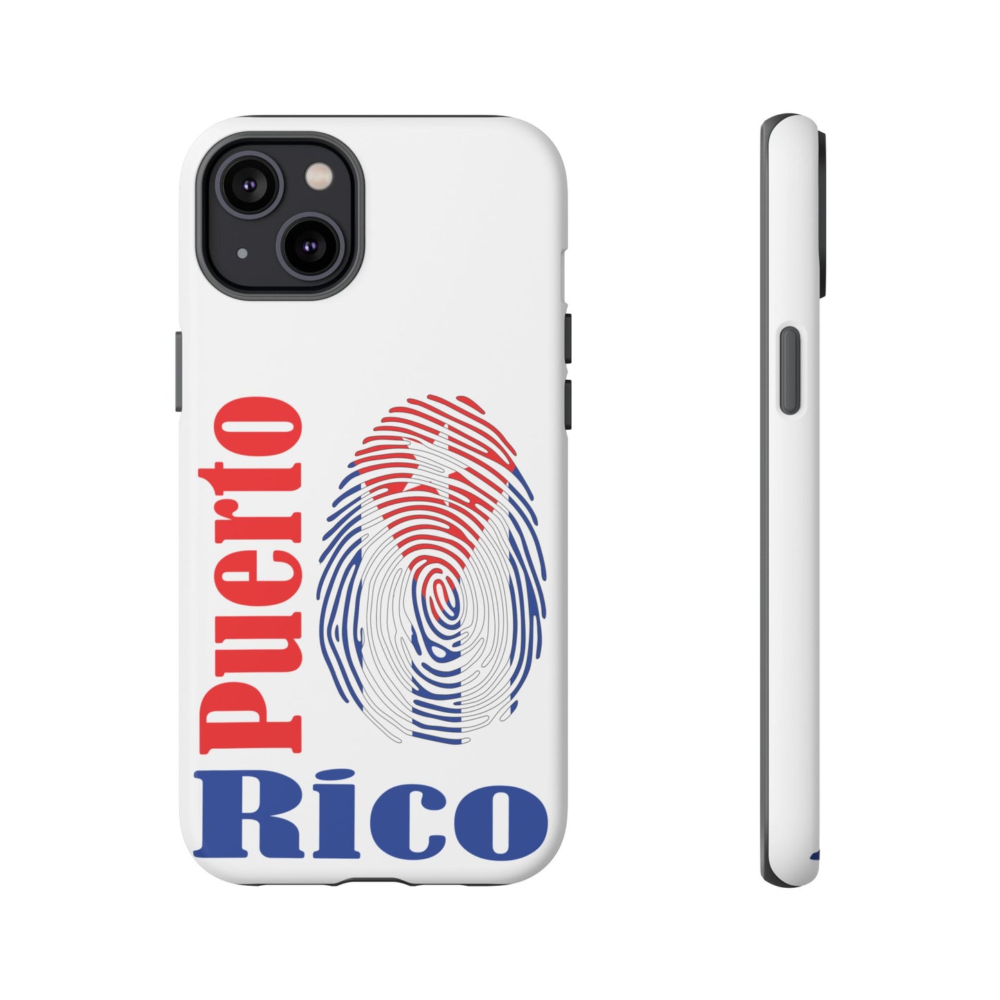 Puerto Rico Fingerprint Phone Case – Patriotic Red & Blue Protective Tough Case
