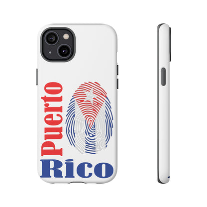 Puerto Rico Fingerprint Phone Case – Patriotic Red & Blue Protective Tough Case