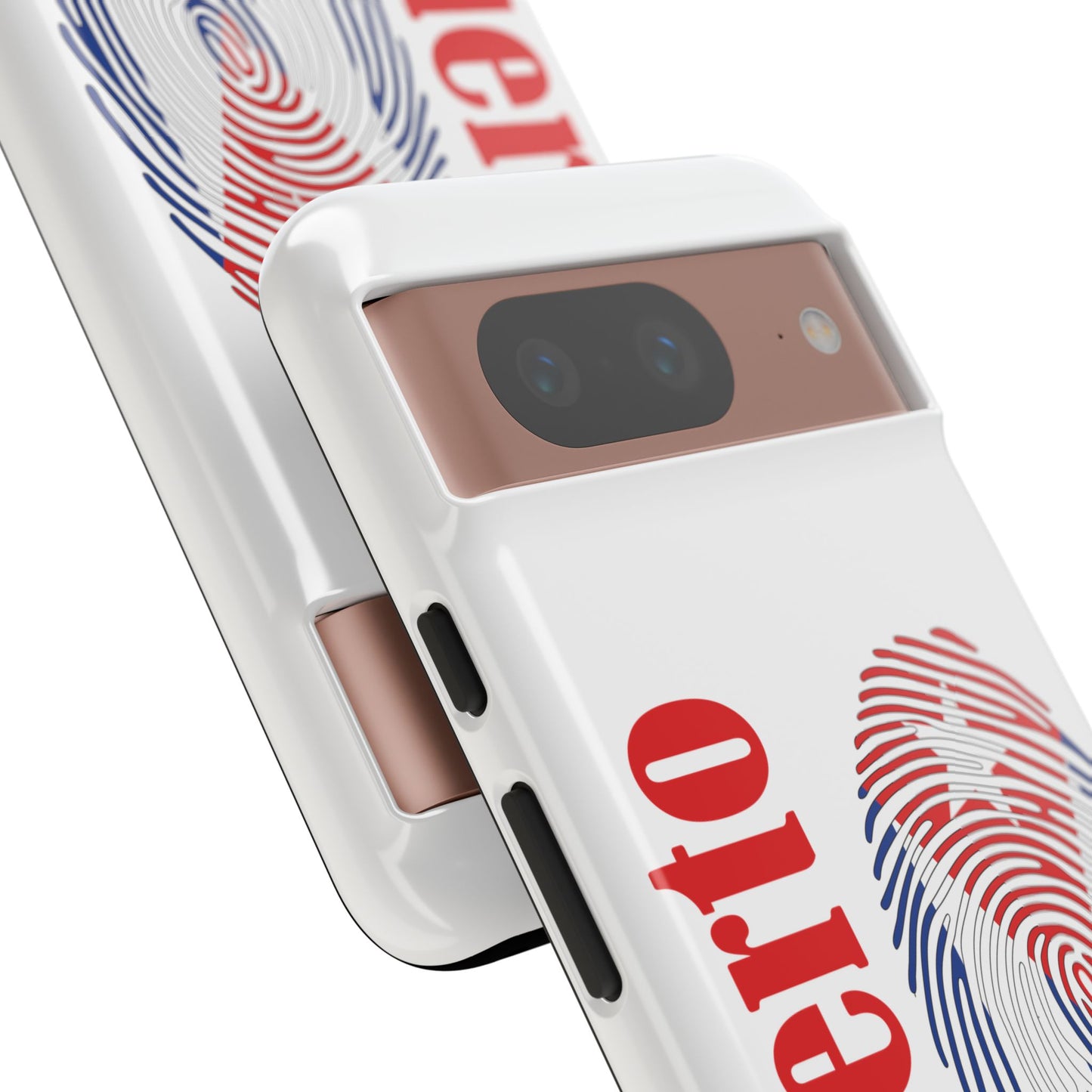 Puerto Rico Fingerprint Phone Case – Patriotic Red & Blue Protective Tough Case