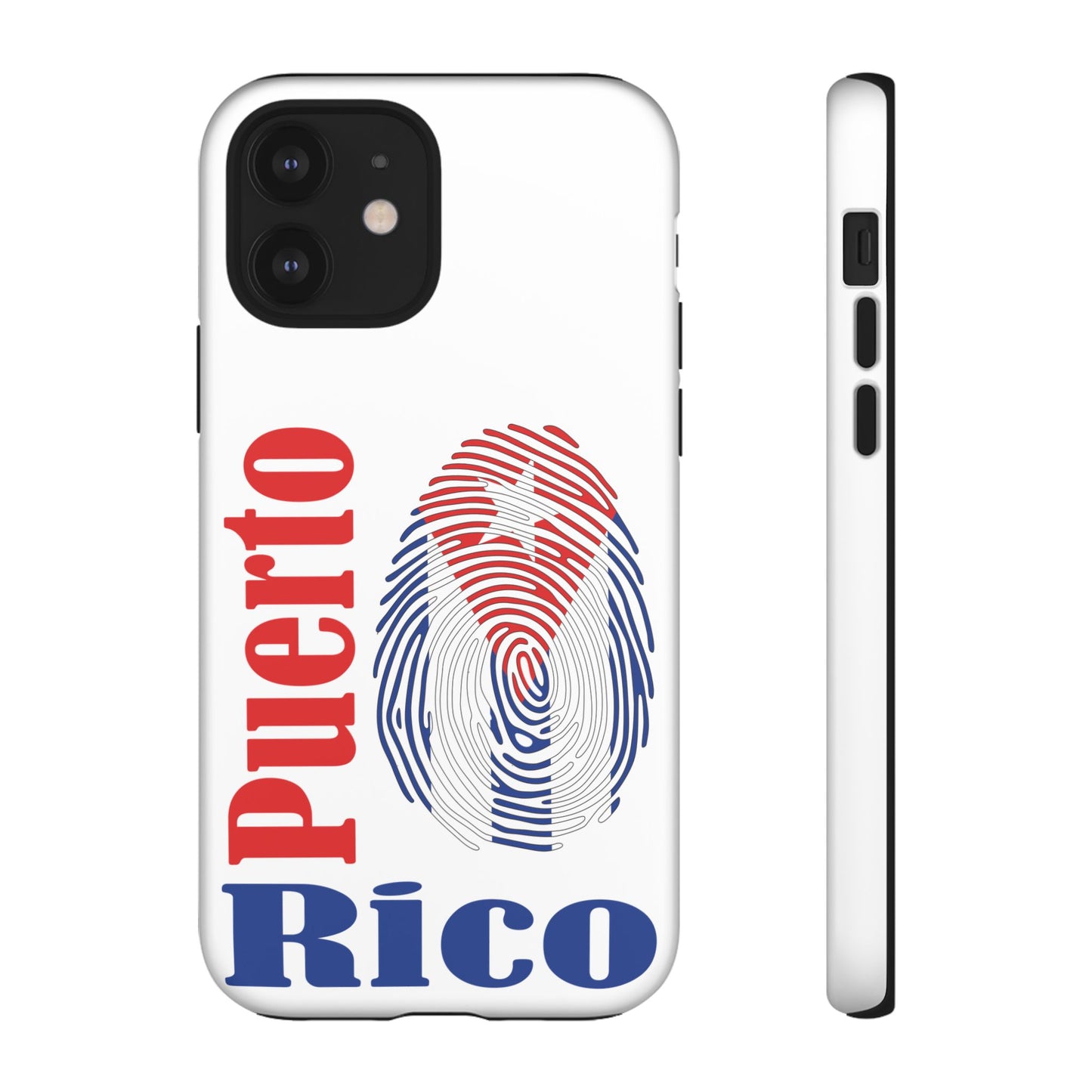 Puerto Rico Fingerprint Phone Case – Patriotic Red & Blue Protective Tough Case