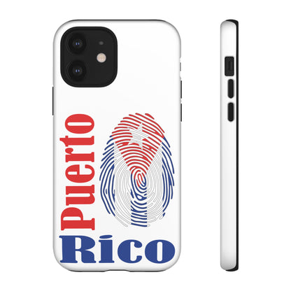 Puerto Rico Fingerprint Phone Case – Patriotic Red & Blue Protective Tough Case