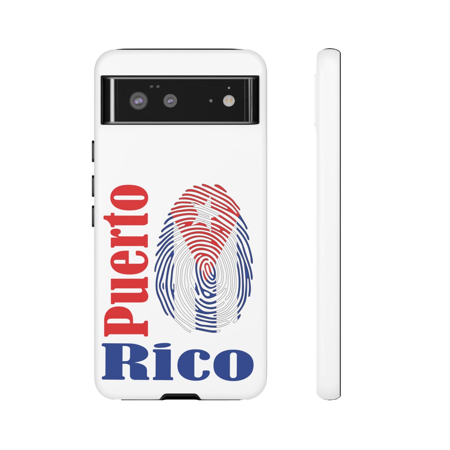 Puerto Rico Fingerprint Phone Case – Patriotic Red & Blue Protective Tough Case