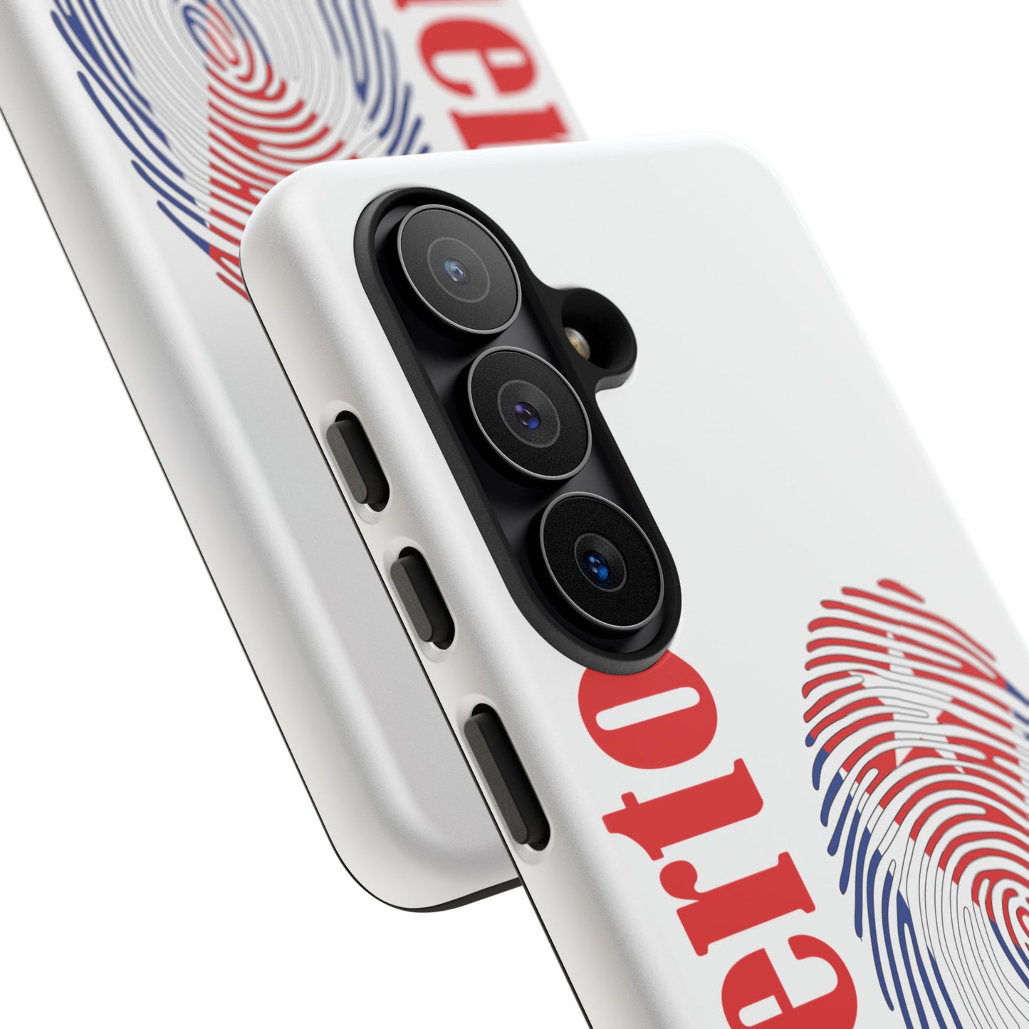 Puerto Rico Fingerprint Phone Case – Patriotic Red & Blue Protective Tough Case