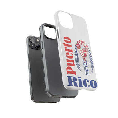 Puerto Rico Fingerprint Phone Case – Patriotic Red & Blue Protective Tough Case