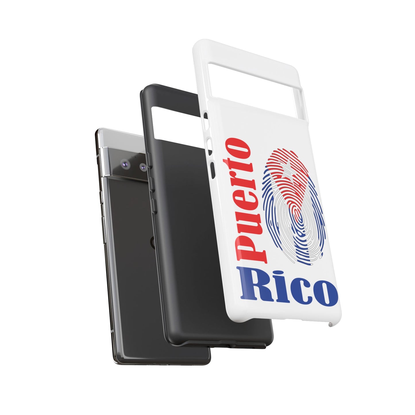 Puerto Rico Fingerprint Phone Case – Patriotic Red & Blue Protective Tough Case