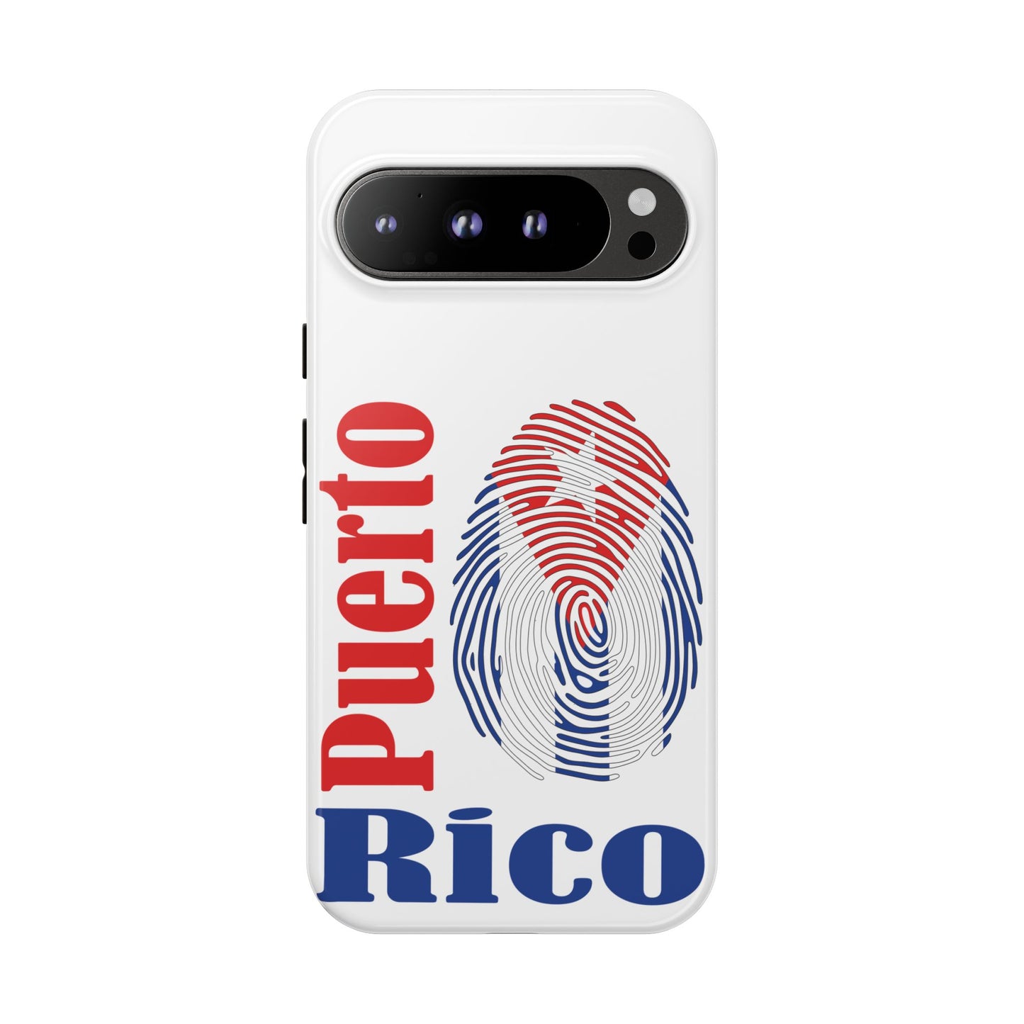 Puerto Rico Fingerprint Phone Case – Patriotic Red & Blue Protective Tough Case