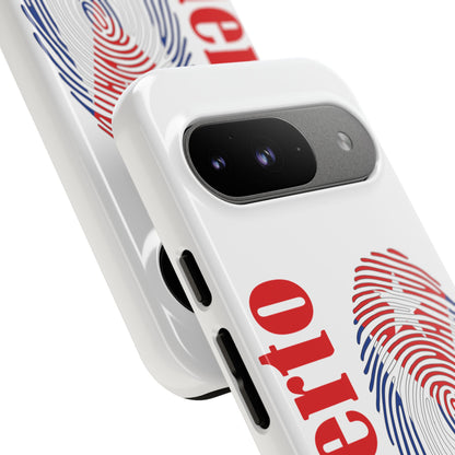 Puerto Rico Fingerprint Phone Case – Patriotic Red & Blue Protective Tough Case