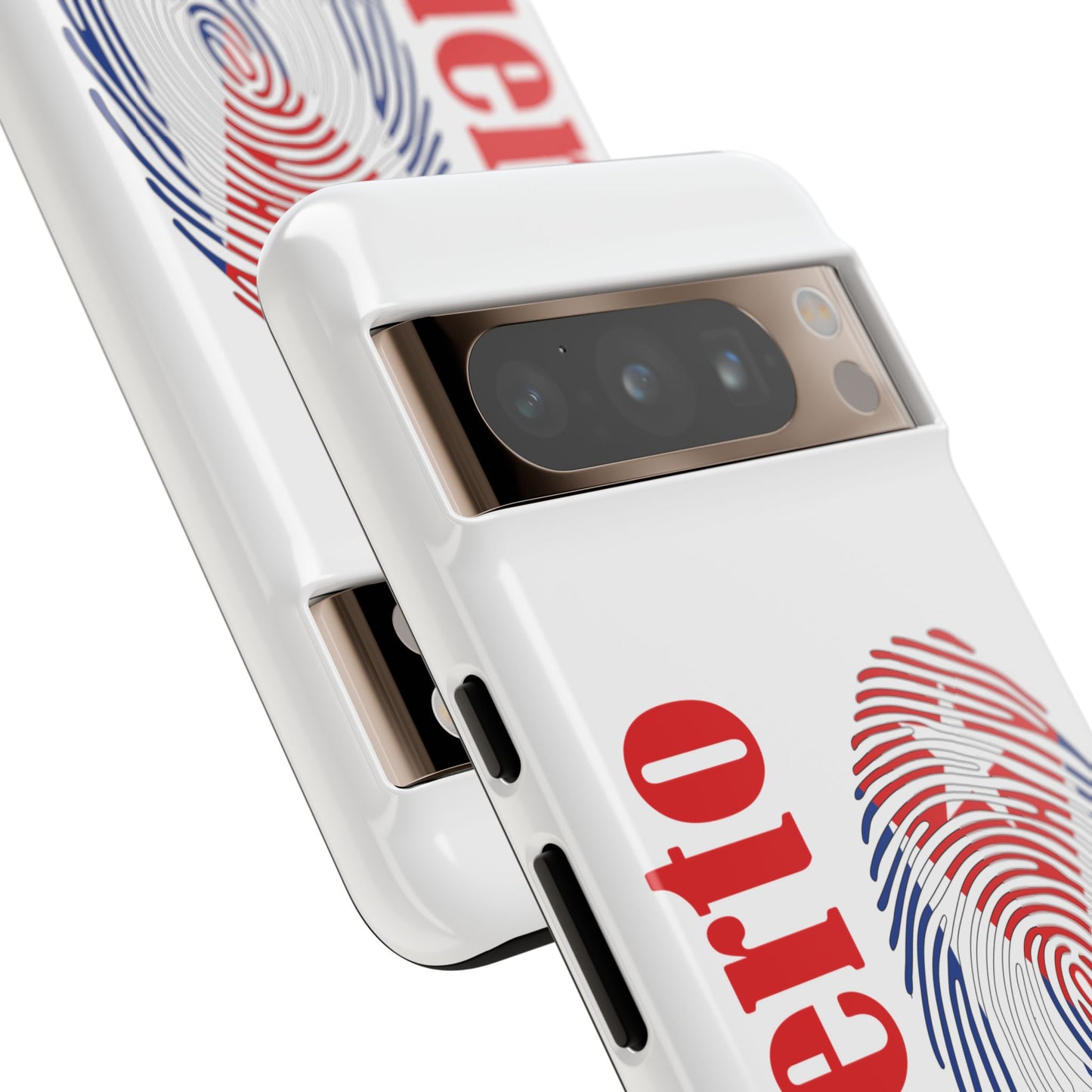 Puerto Rico Fingerprint Phone Case – Patriotic Red & Blue Protective Tough Case