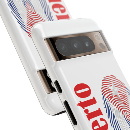 Puerto Rico Fingerprint Phone Case – Patriotic Red & Blue Protective Tough Case