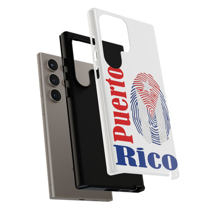 Puerto Rico Fingerprint Phone Case – Patriotic Red & Blue Protective Tough Case