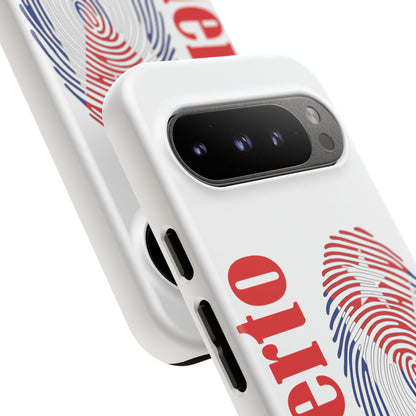 Puerto Rico Fingerprint Phone Case – Patriotic Red & Blue Protective Tough Case