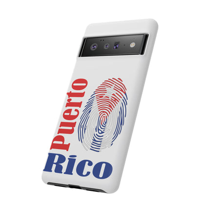 Puerto Rico Fingerprint Phone Case – Patriotic Red & Blue Protective Tough Case
