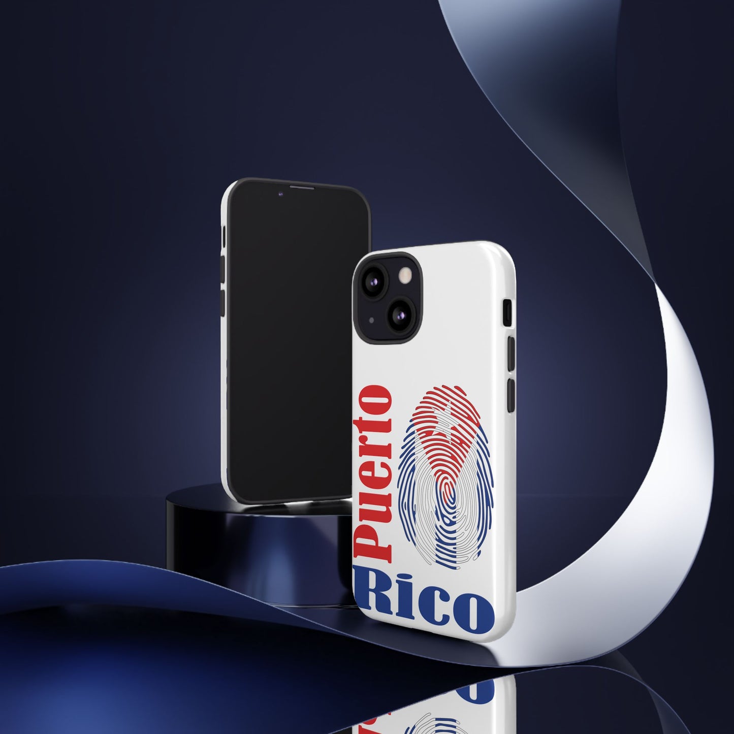 Puerto Rico Fingerprint Phone Case – Patriotic Red & Blue Protective Tough Case