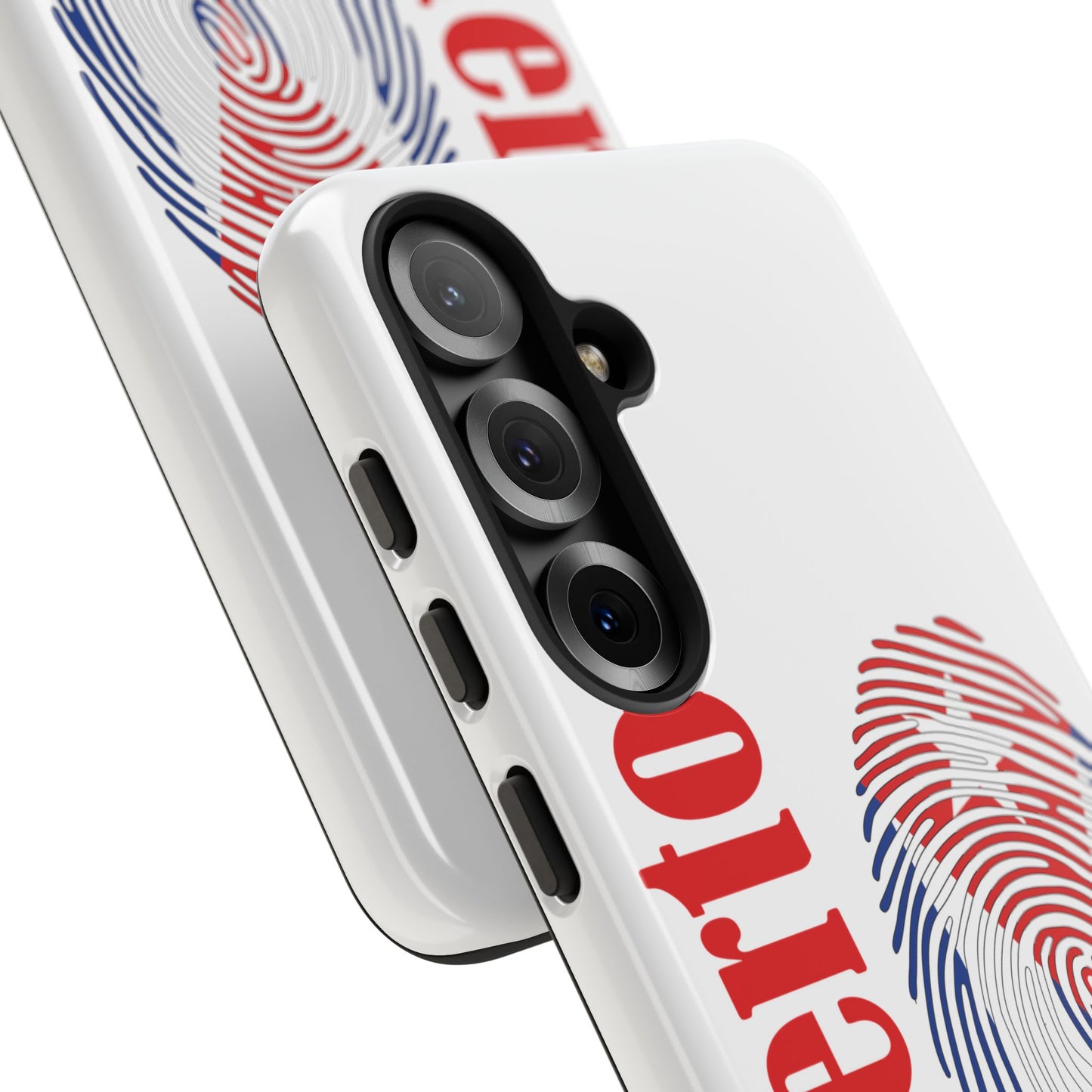 Puerto Rico Fingerprint Phone Case – Patriotic Red & Blue Protective Tough Case