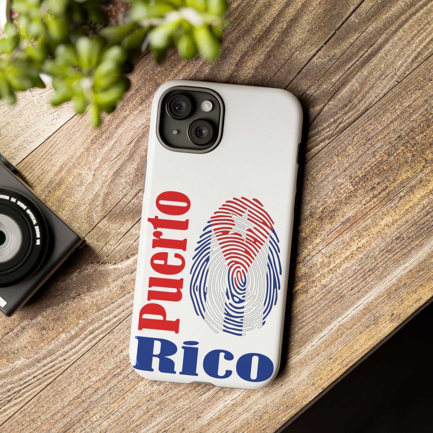 Puerto Rico Fingerprint Phone Case – Patriotic Red & Blue Protective Tough Case