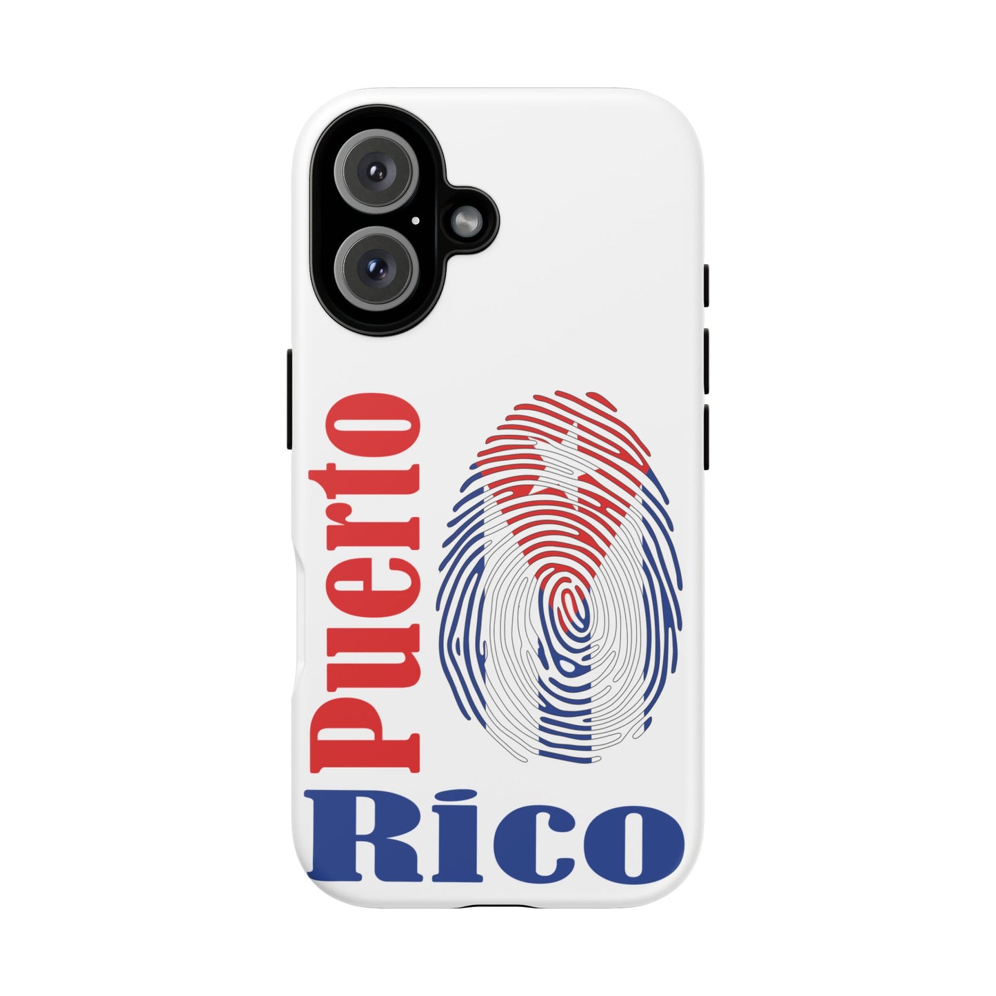 Puerto Rico Fingerprint Phone Case – Patriotic Red & Blue Protective Tough Case