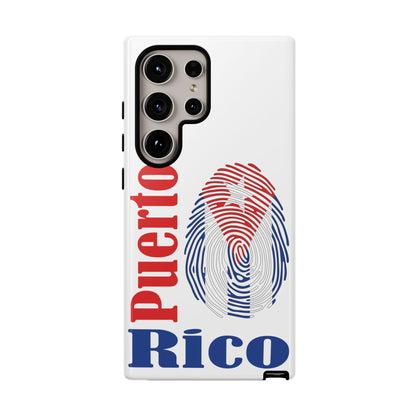 Puerto Rico Fingerprint Phone Case – Patriotic Red & Blue Protective Tough Case