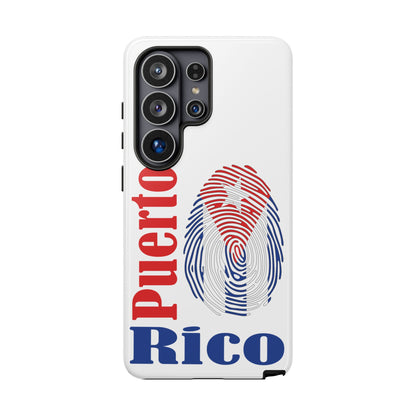 Puerto Rico Fingerprint Phone Case – Patriotic Red & Blue Protective Tough Case