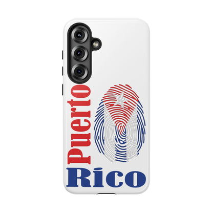 Puerto Rico Fingerprint Phone Case – Patriotic Red & Blue Protective Tough Case
