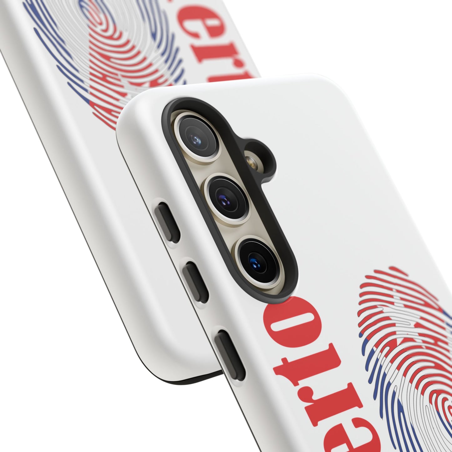 Puerto Rico Fingerprint Phone Case – Patriotic Red & Blue Protective Tough Case