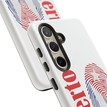 Puerto Rico Fingerprint Phone Case – Patriotic Red & Blue Protective Tough Case