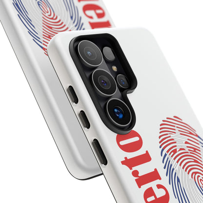 Puerto Rico Fingerprint Phone Case – Patriotic Red & Blue Protective Tough Case