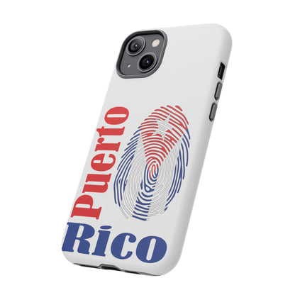 Puerto Rico Fingerprint Phone Case – Patriotic Red & Blue Protective Tough Case