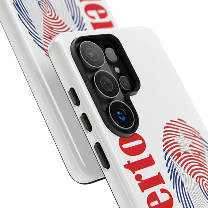 Puerto Rico Fingerprint Phone Case – Patriotic Red & Blue Protective Tough Case