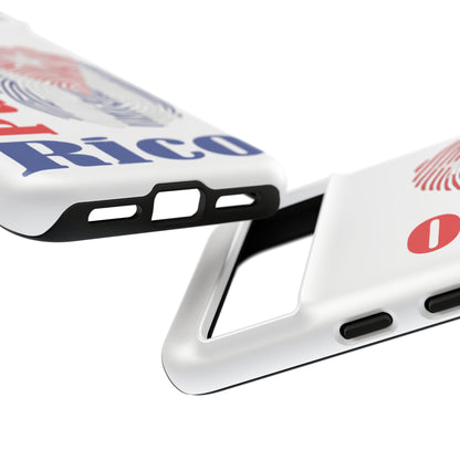 Puerto Rico Fingerprint Phone Case – Patriotic Red & Blue Protective Tough Case