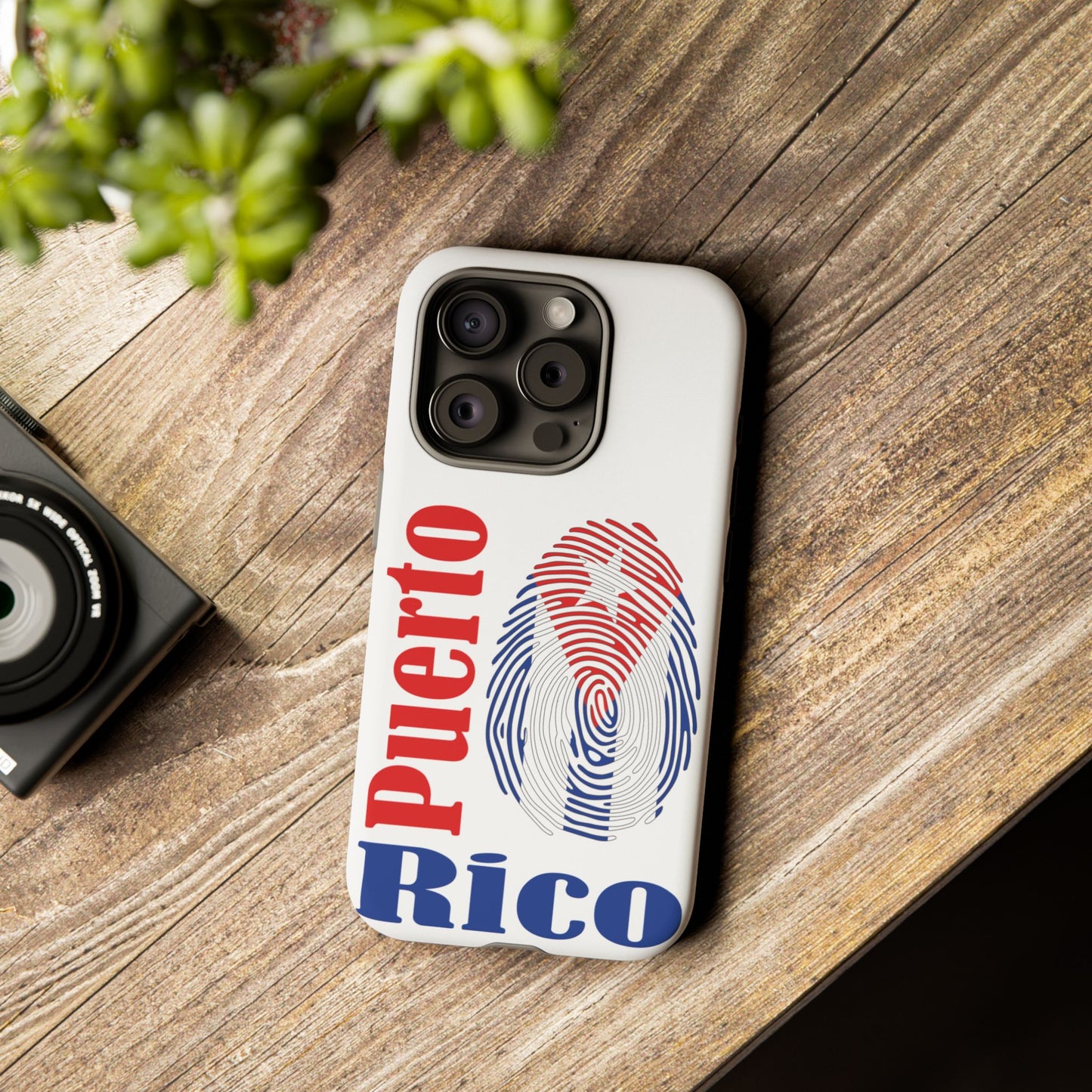 Puerto Rico Fingerprint Phone Case – Patriotic Red & Blue Protective Tough Case