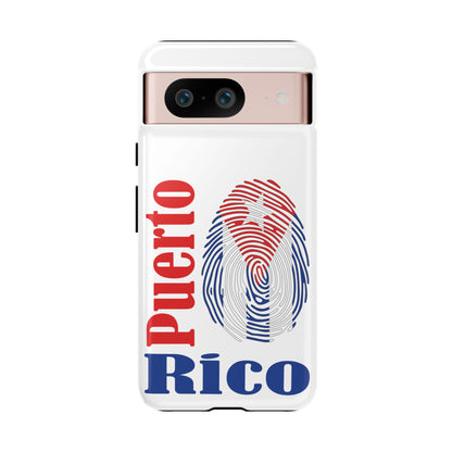 Puerto Rico Fingerprint Phone Case – Patriotic Red & Blue Protective Tough Case