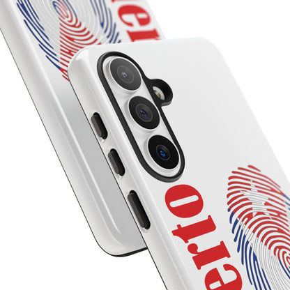 Puerto Rico Fingerprint Phone Case – Patriotic Red & Blue Protective Tough Case