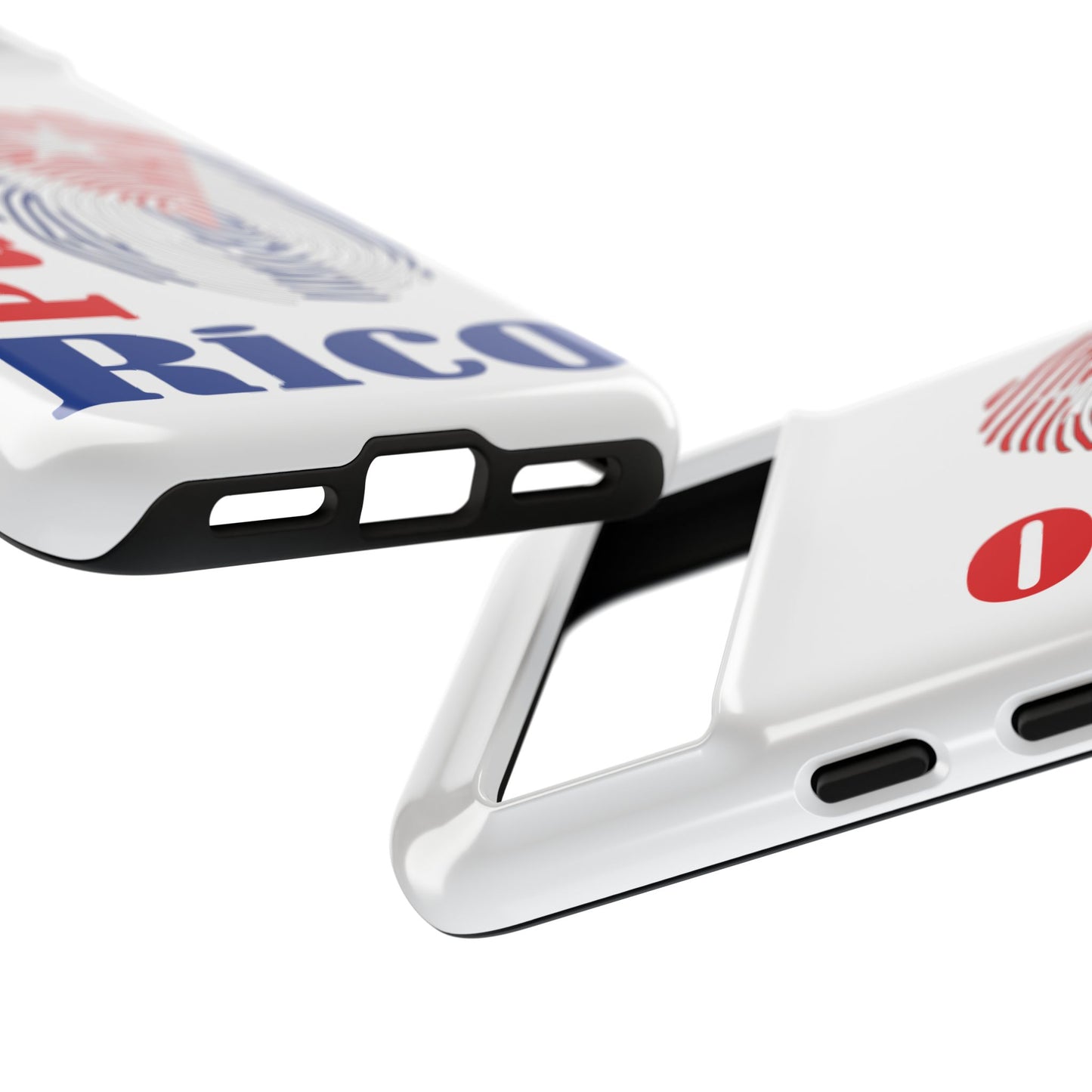Puerto Rico Fingerprint Phone Case – Patriotic Red & Blue Protective Tough Case