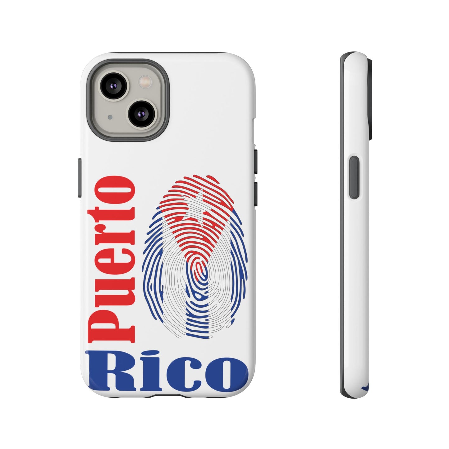 Puerto Rico Fingerprint Phone Case – Patriotic Red & Blue Protective Tough Case
