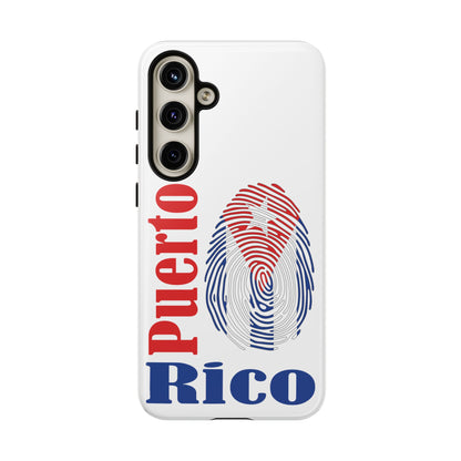 Puerto Rico Fingerprint Phone Case – Patriotic Red & Blue Protective Tough Case