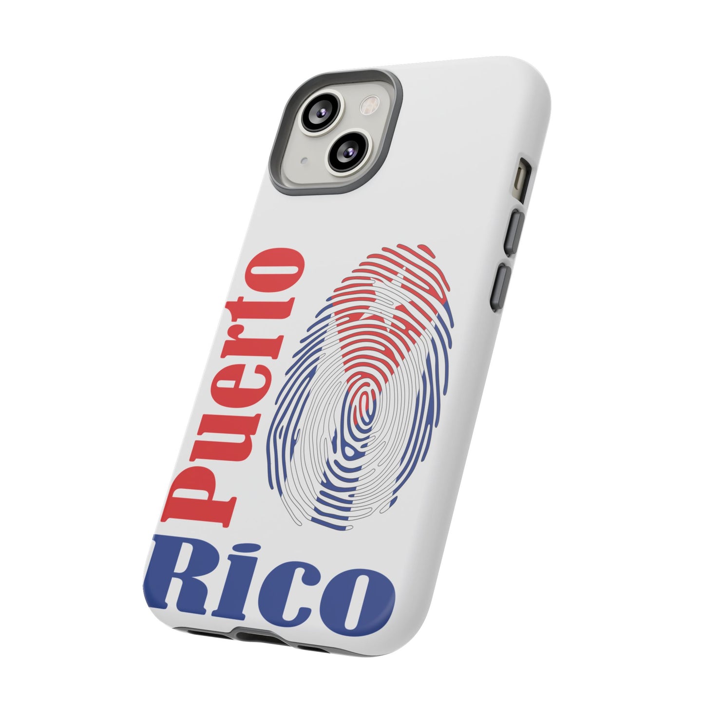 Puerto Rico Fingerprint Phone Case – Patriotic Red & Blue Protective Tough Case
