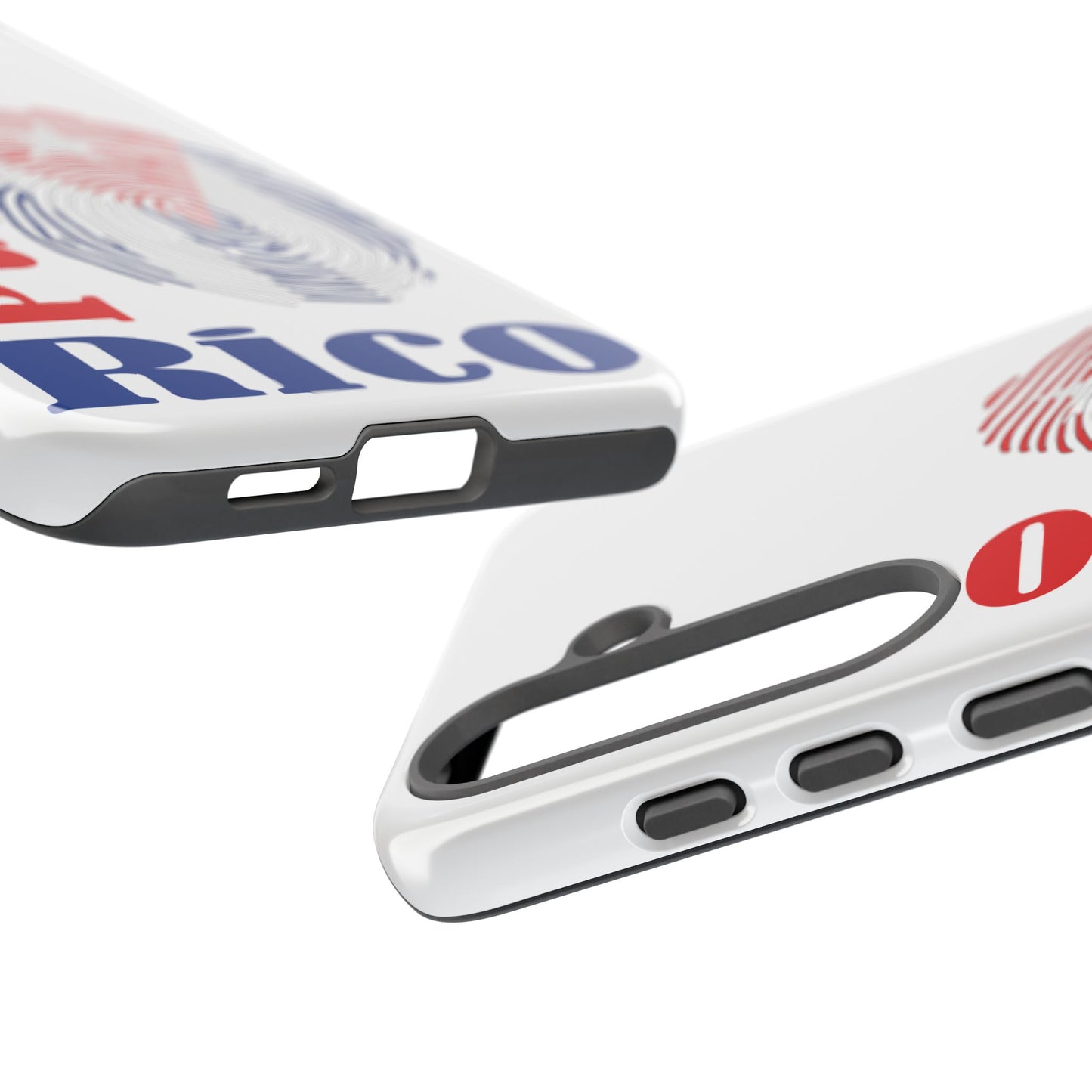 Puerto Rico Fingerprint Phone Case – Patriotic Red & Blue Protective Tough Case