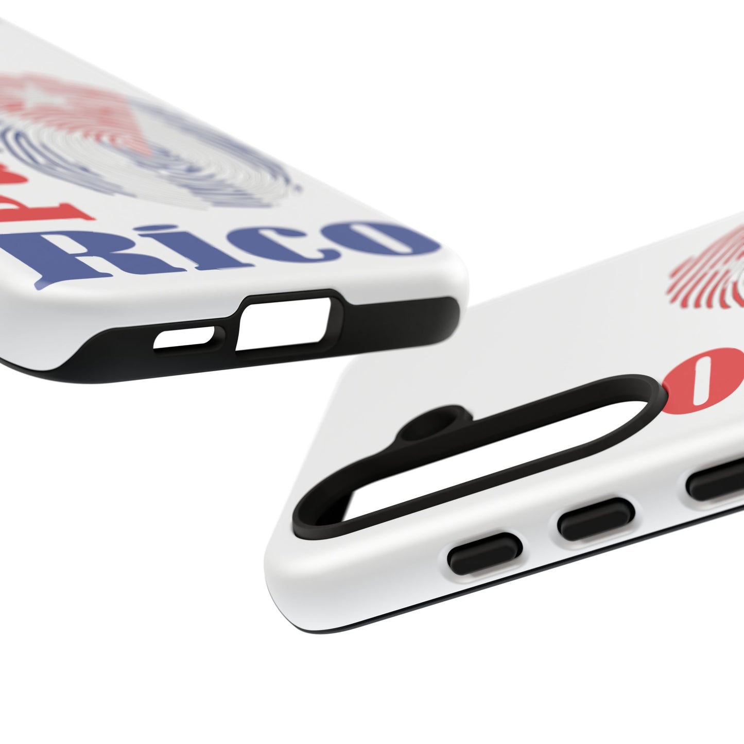 Puerto Rico Fingerprint Phone Case – Patriotic Red & Blue Protective Tough Case
