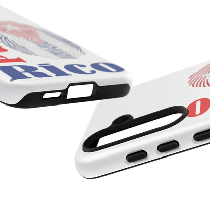 Puerto Rico Fingerprint Phone Case – Patriotic Red & Blue Protective Tough Case