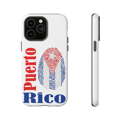 Puerto Rico Fingerprint Phone Case – Patriotic Red & Blue Protective Tough Case