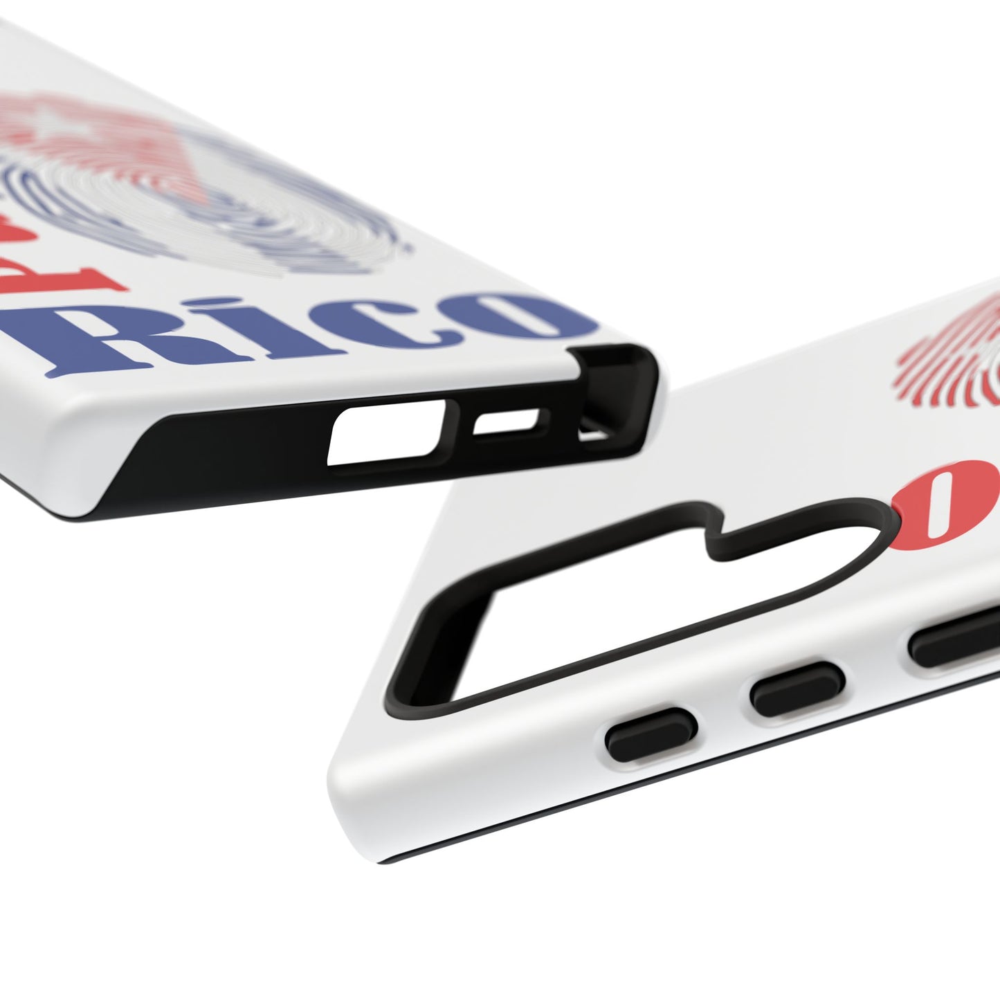 Puerto Rico Fingerprint Phone Case – Patriotic Red & Blue Protective Tough Case