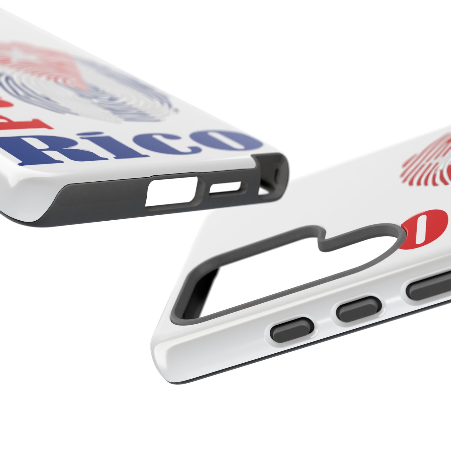 Puerto Rico Fingerprint Phone Case – Patriotic Red & Blue Protective Tough Case