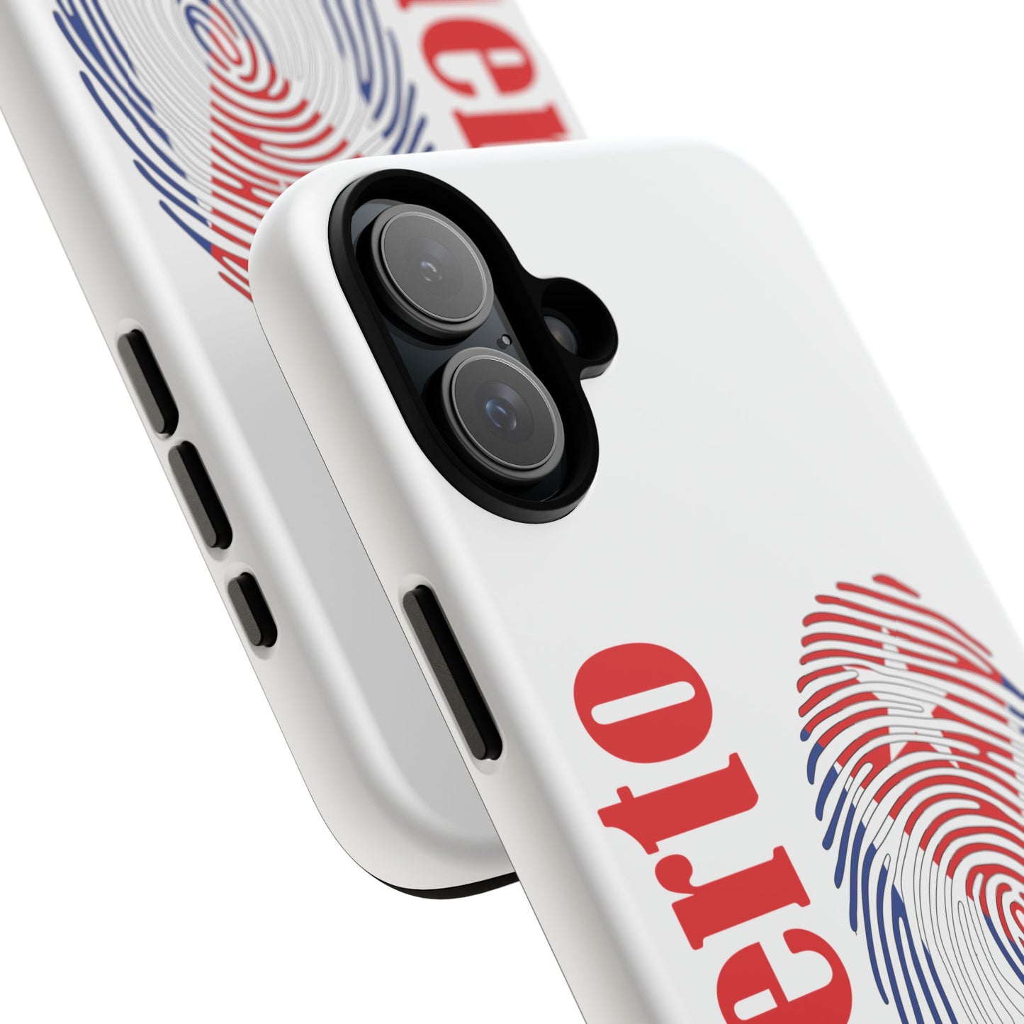 Puerto Rico Fingerprint Phone Case – Patriotic Red & Blue Protective Tough Case