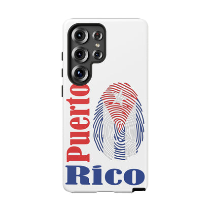 Puerto Rico Fingerprint Phone Case – Patriotic Red & Blue Protective Tough Case