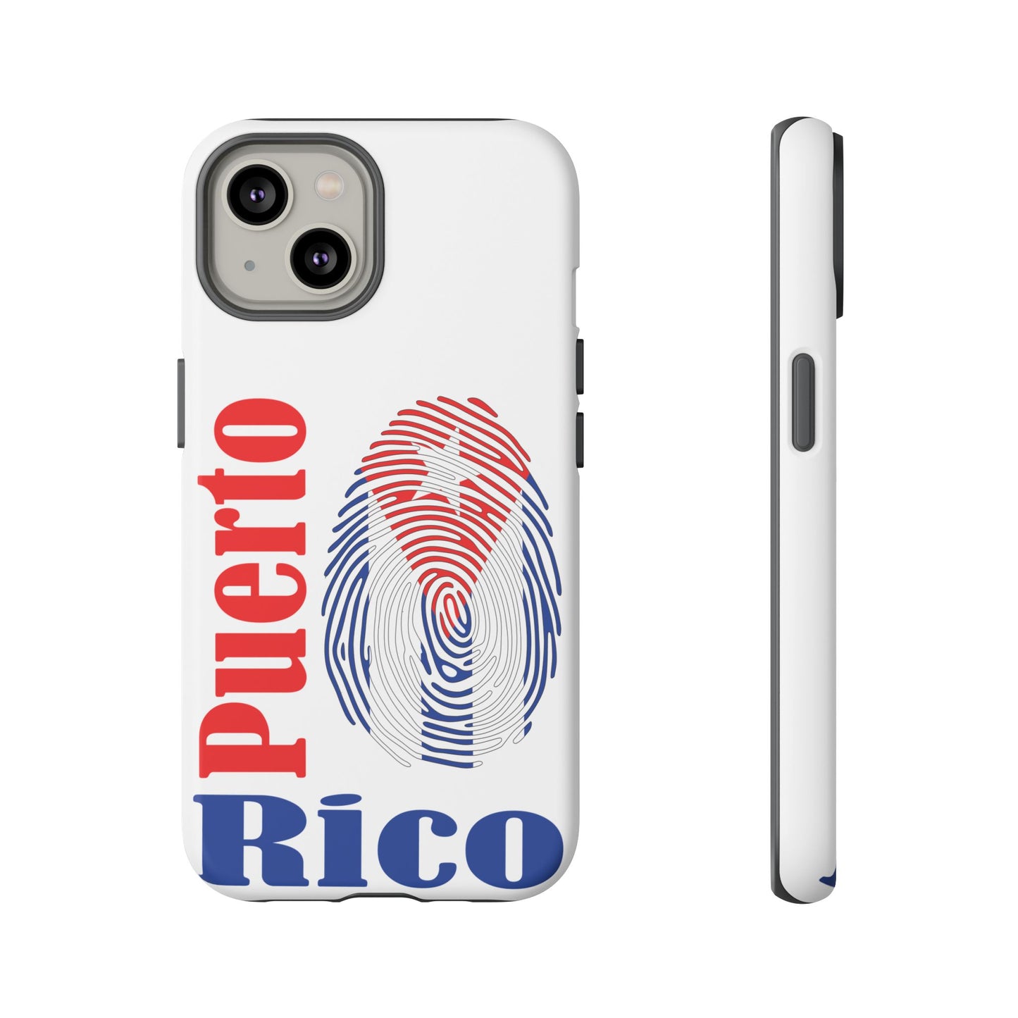 Puerto Rico Fingerprint Phone Case – Patriotic Red & Blue Protective Tough Case