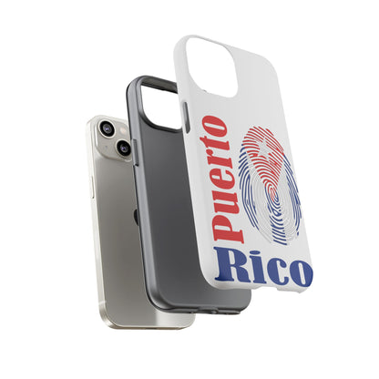 Puerto Rico Fingerprint Phone Case – Patriotic Red & Blue Protective Tough Case