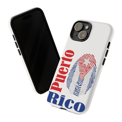 Puerto Rico Fingerprint Phone Case – Patriotic Red & Blue Protective Tough Case