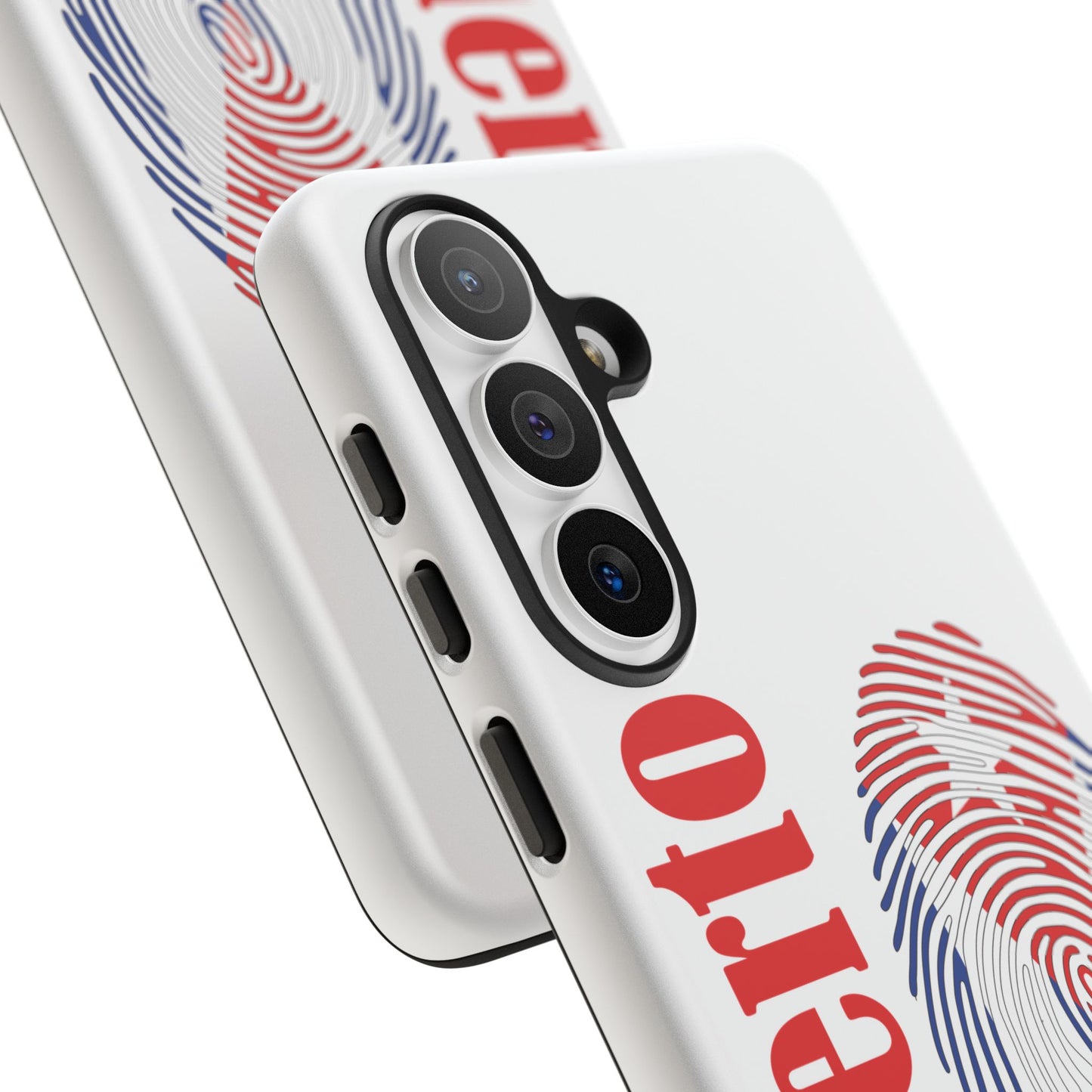 Puerto Rico Fingerprint Phone Case – Patriotic Red & Blue Protective Tough Case